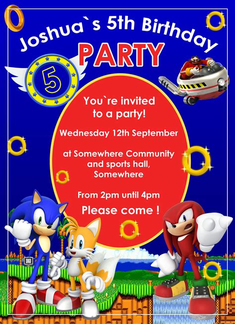 Sonic classic invitation template 10