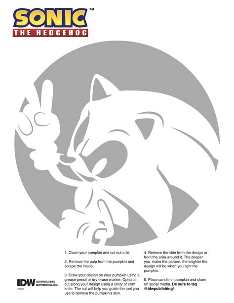 Sonic the Hedgehog Pumpkin Stencil Design 1