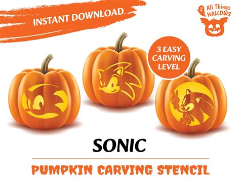 Sonic the Hedgehog Pumpkin Stencil Design 3