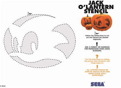 Sonic the Hedgehog Pumpkin Stencil