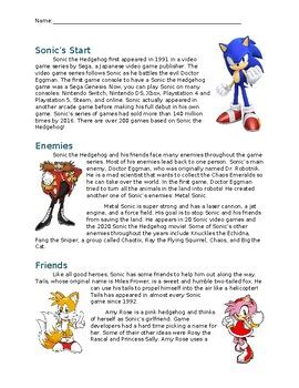 Sonic the Hedgehog storytelling template