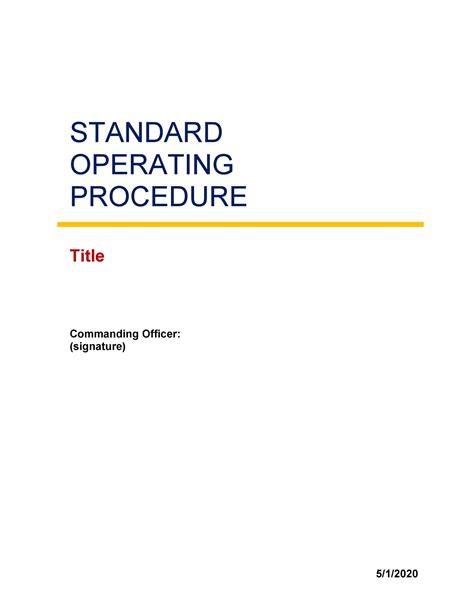 Standard Operating Procedure (SOP) Manual Template