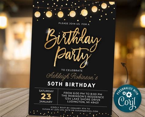 Sophisticated Birthday Invitation