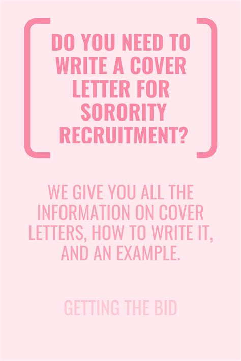 Sorority Recruitment Letter Ideas