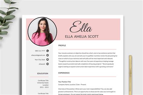 Sorority Resume Template 1