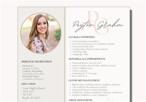 Sorority Resume Template 3