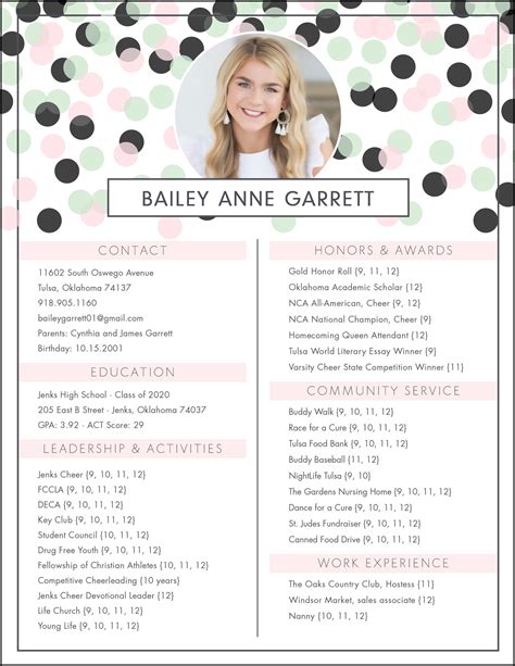 Sorority Resume Template 5