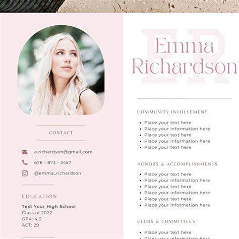 Sorority Resume Template 6