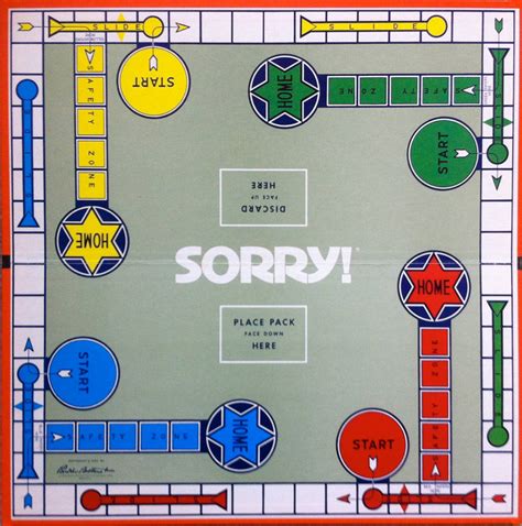 Sorry game board with pawns and dice