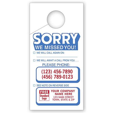 Sorry We Missed You Door Hanger