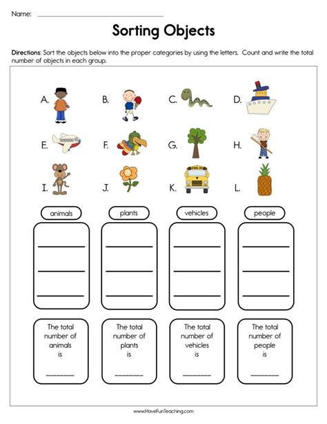 Sort By Size Worksheet for Grade 1