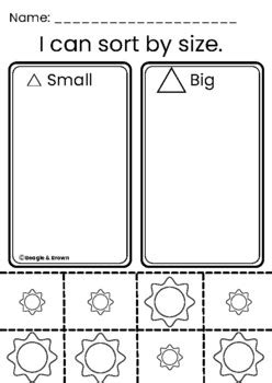 Sort By Size Worksheet for Kindergarten