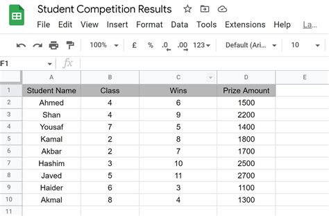 Sort Function in Google Sheets