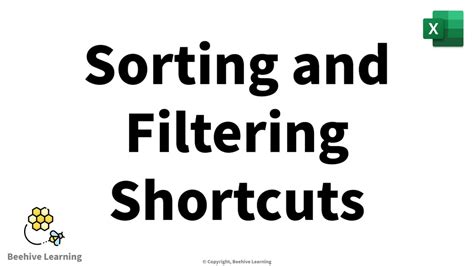 Sorting and filtering shortcuts