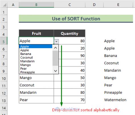 Sorting Dropdown in Excel