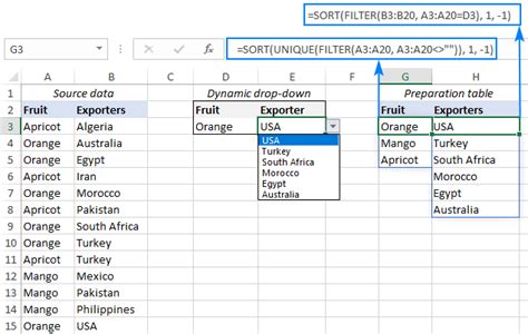 Sorting Dropdown Example 2