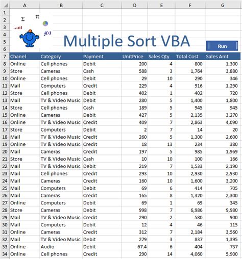 Sorting in VBA Excel