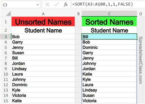 Sorting by Last Name in Excel