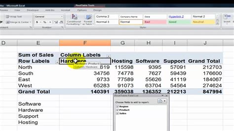 Sorting Pivot Tables Using the Field Settings