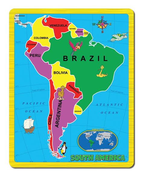 South America map for kids printable