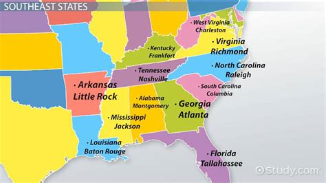 Southeast States and Capitals Education