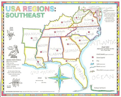 Southeast States and Capitals Geography