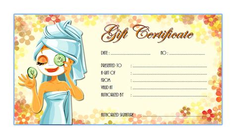 Spa gift certificate template ideas