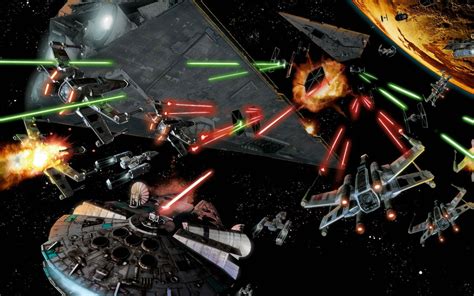 A spaceship firing a laser blast at an enemy ship, with a bright light filling the screen