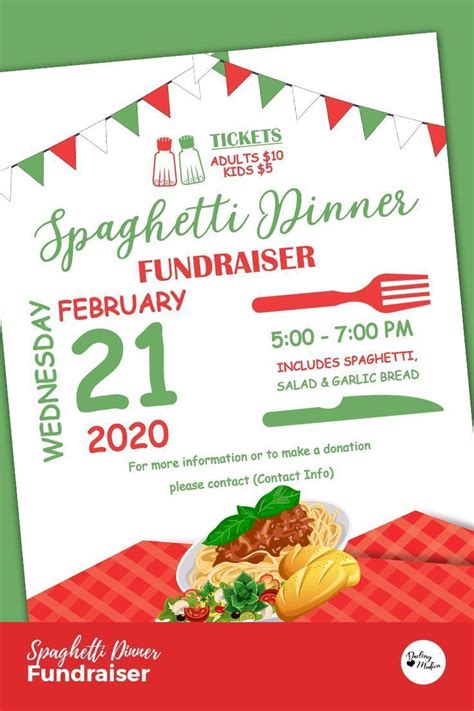 Spaghetti dinner fundraiser flyer template 5