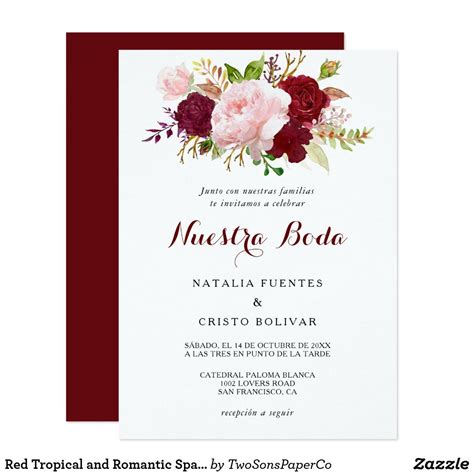 Spanish Wedding Invitation Wording Templates