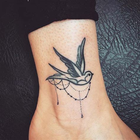 Sparrow tattoo ideas for ankle