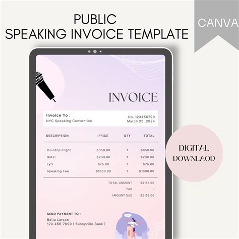 Speaker Invoice Template