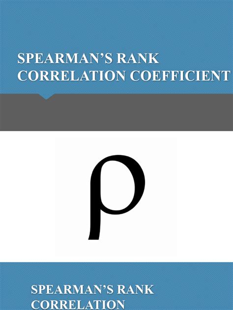 Spearman Rank Correlation Concept