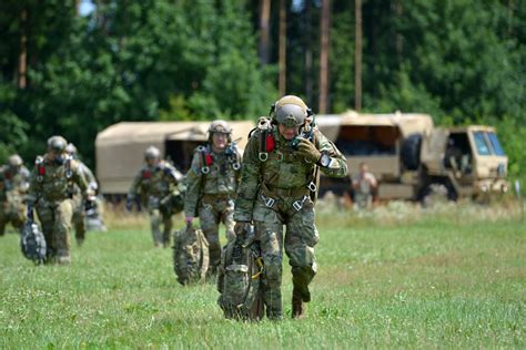 Special Forces soldiers parachute training