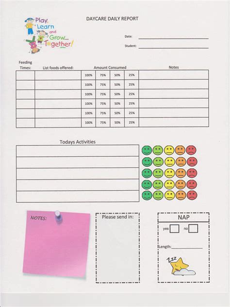 Special Needs Daycare Progress Report Template