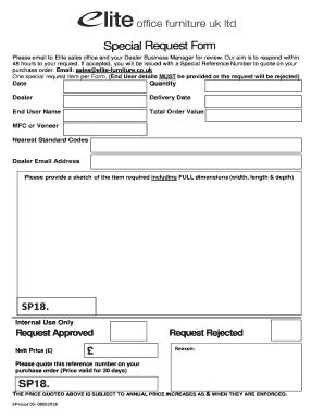 Special requests form