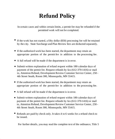 Specific Return Window No Refund Policy