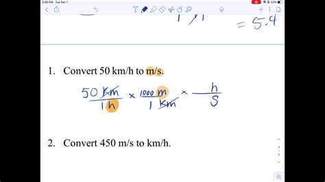 Speed conversion factors illustration