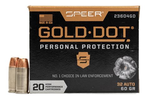 Speer Gold Dot.32 Auto ammunition