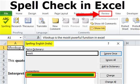 Spell Check Excel Add-ins