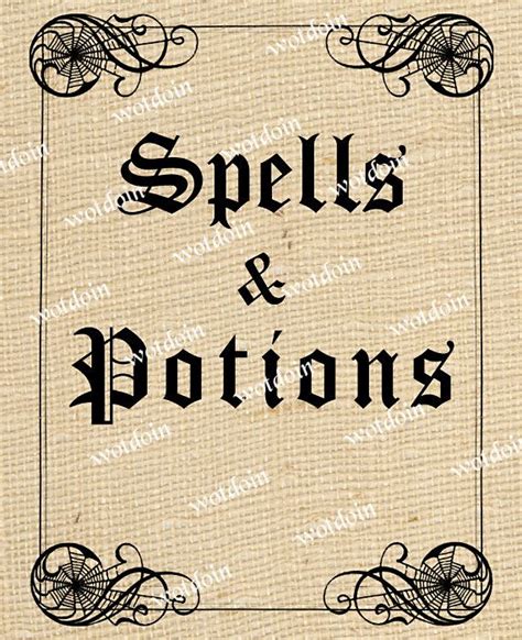 Spellbook potion labels