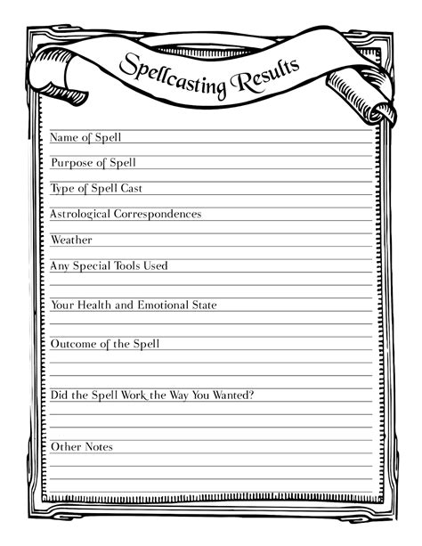 Spellcasting printables