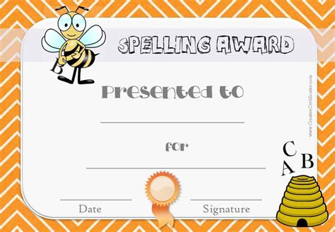 Spelling Bee Certificate Template 1