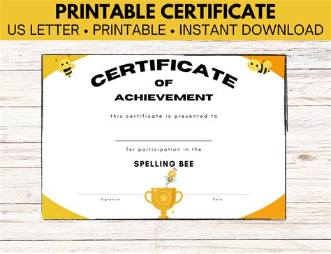 Spelling Bee Certificate Template 10