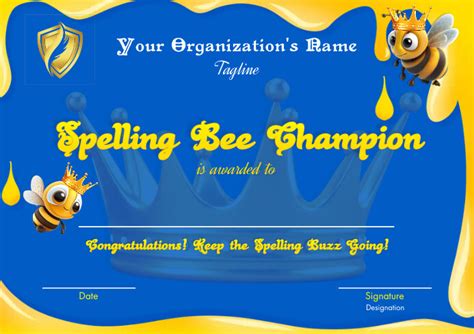 Spelling Bee Certificate Template 3