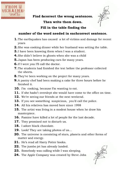 Spelling Mistakes Worksheets for Grade 6