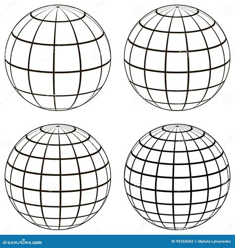 Spherical Coordinate 3D Sphere Template