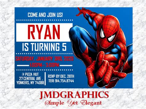 Spiderman Birthday Party Invitations