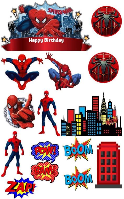 Spiderman cake topper printables