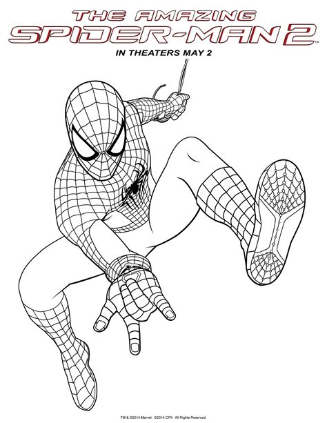 Spiderman coloring sheet featuring Spiderman and his friends